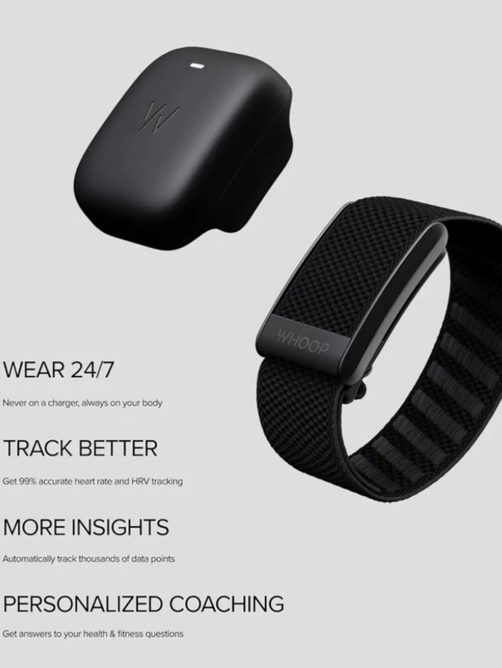 WHOOP 4.0 Onyx SuperKnit Fitness Band - Black - Picture 4 of 10